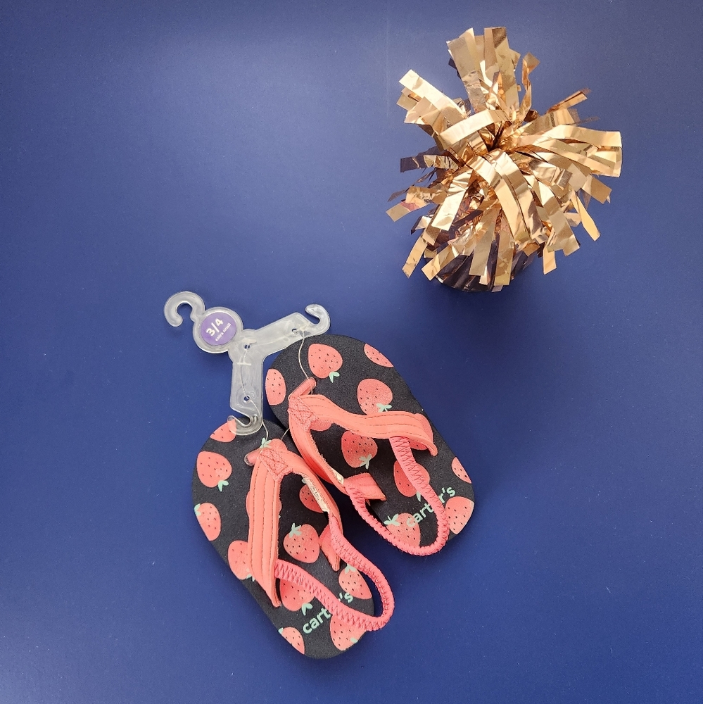 Carter's Girl XS Strawberry Slingback Flip Flops